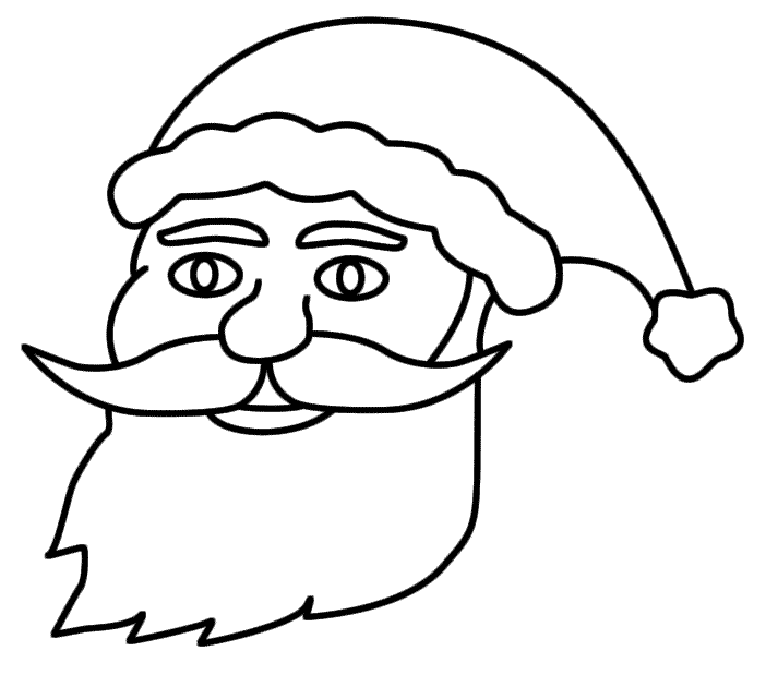 702x630 Santa Claus Face Coloring Page - Santa Face Sketch