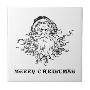 307x307 Santa Face Decorative Ceramic Tiles Zazzle - Santa Face Sketch