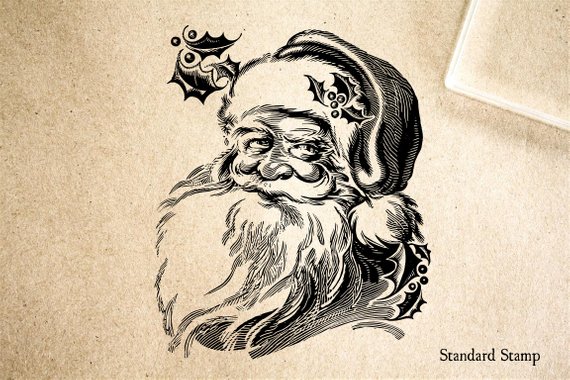 570x380 Santa Face Rubber Stamp 2 X 2 Inches Etsy - Santa Face Sketch