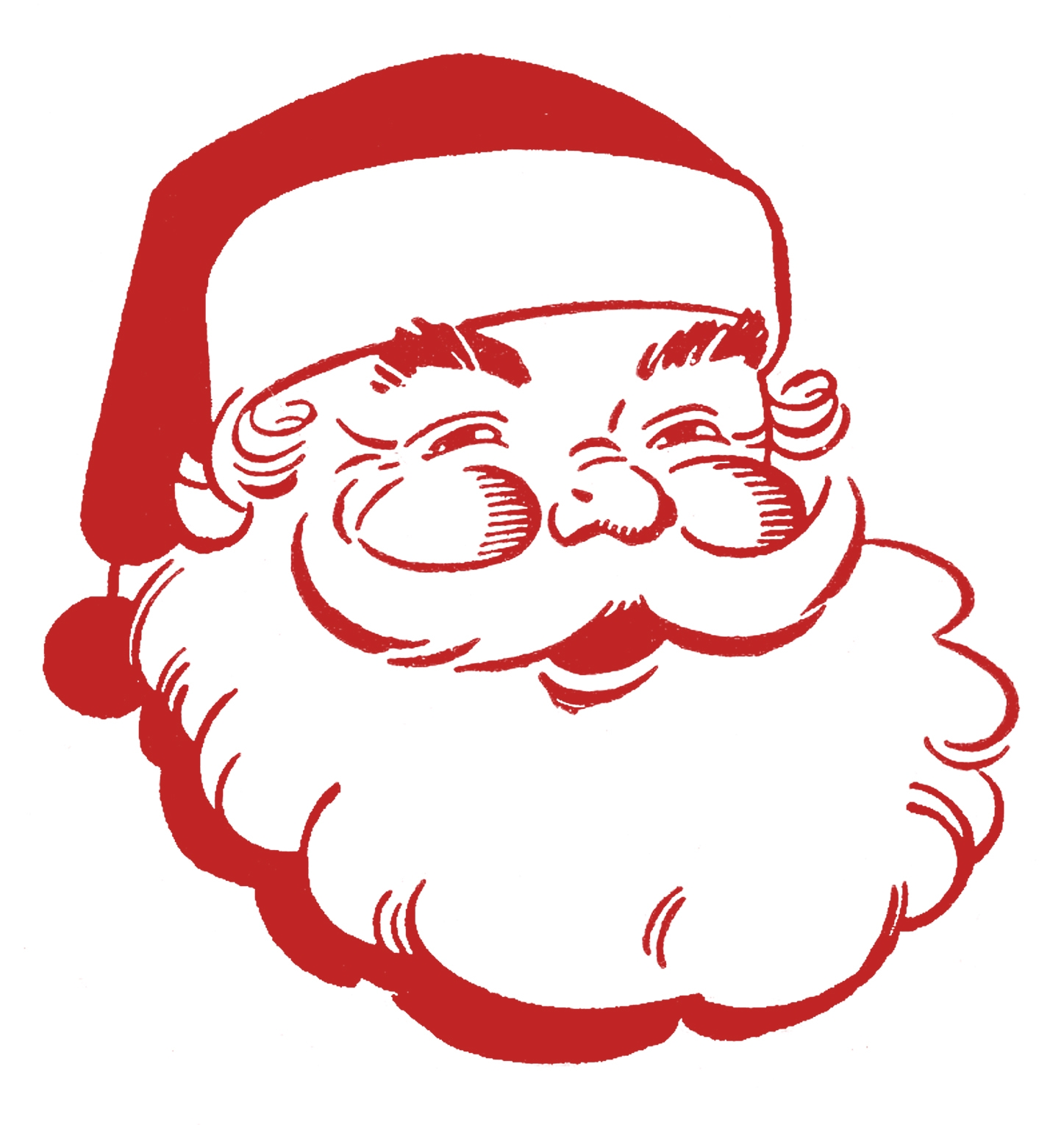 1447x1530 Santa Claus With Christmas Tree Sketch - Santa Face Sketch