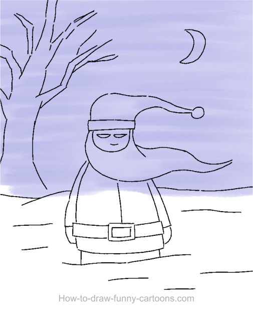 505x620 Santa Drawing (Cartoon Painting) - Santa Face Sketch