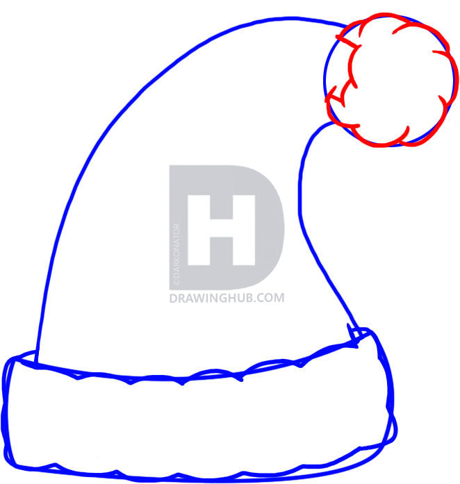 662x697 How To Draw A Santa Hat, Step By Step, Drawing Guide, By - Santa Hat Sketch