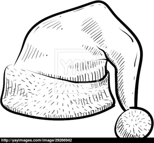 512x474 Santa Hat Sketch Vector - Santa Hat Sketch