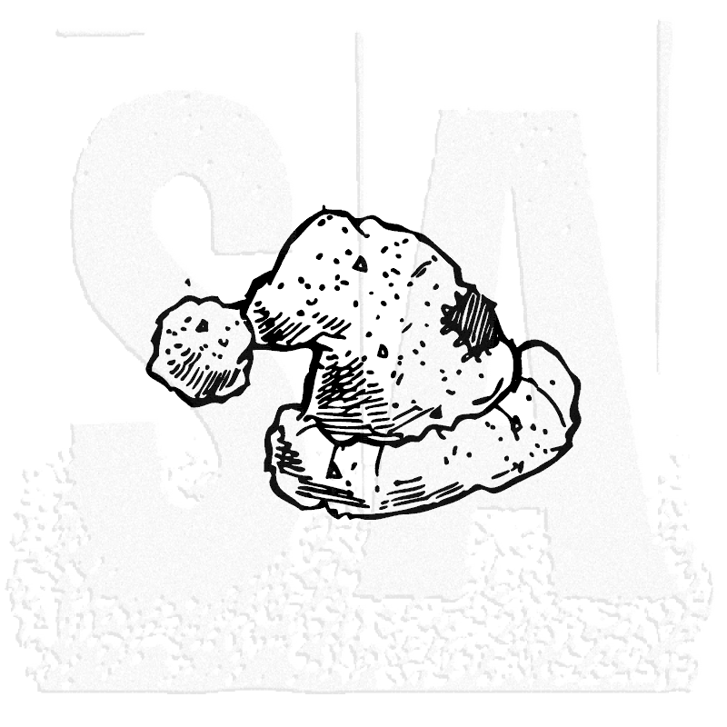 800x800 Tim Holtz Wood Mounted Stamp - Santa Hat Sketch