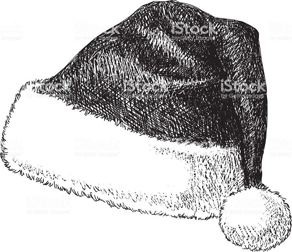 1024x882 Collection Of Santa Hat Drawing Download Them And Try To Solve - Santa Hat Sketch