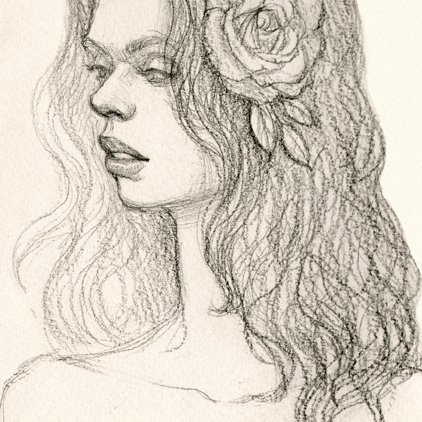 850x850 Mia Araujo Original Art - Santa Muerte Sketch