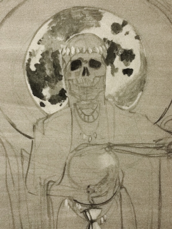 600x800 Proj. 12 Santa Muerte Y Guadalupe - Santa Muerte Sketch