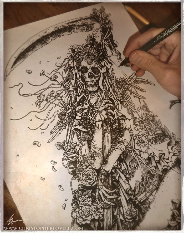 700x884 Santa Muerte - Santa Muerte Sketch