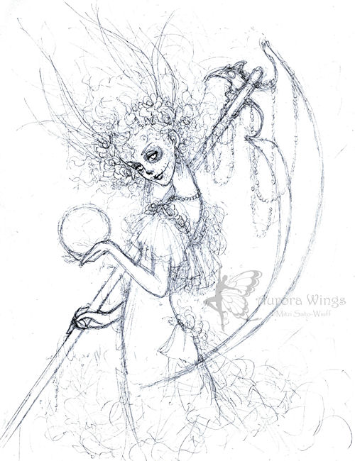 500x650 Santa Muerte - Santa Muerte Sketch