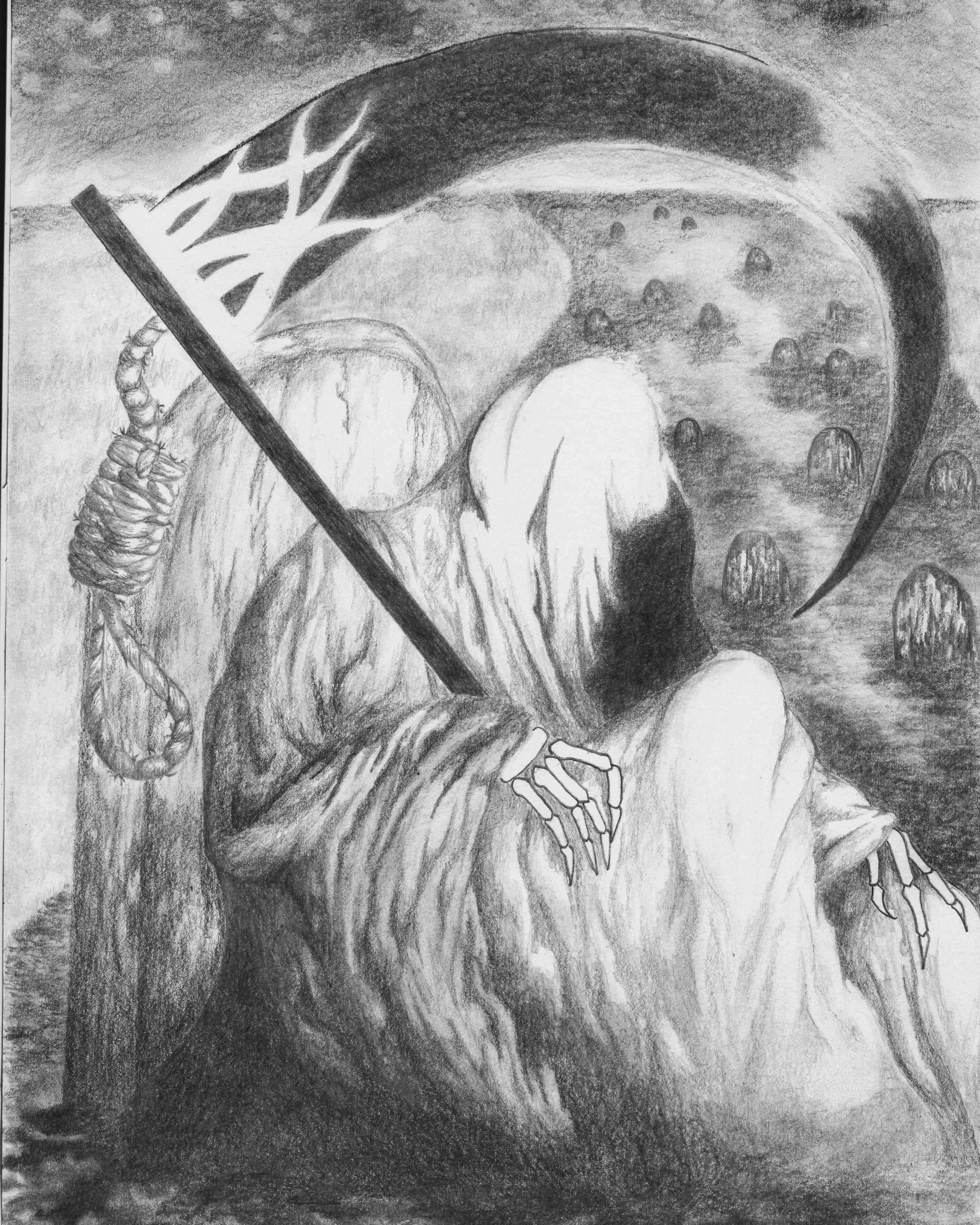 3097x3871 Santa Muerte Soaring Arts Tictail - Santa Muerte Sketch