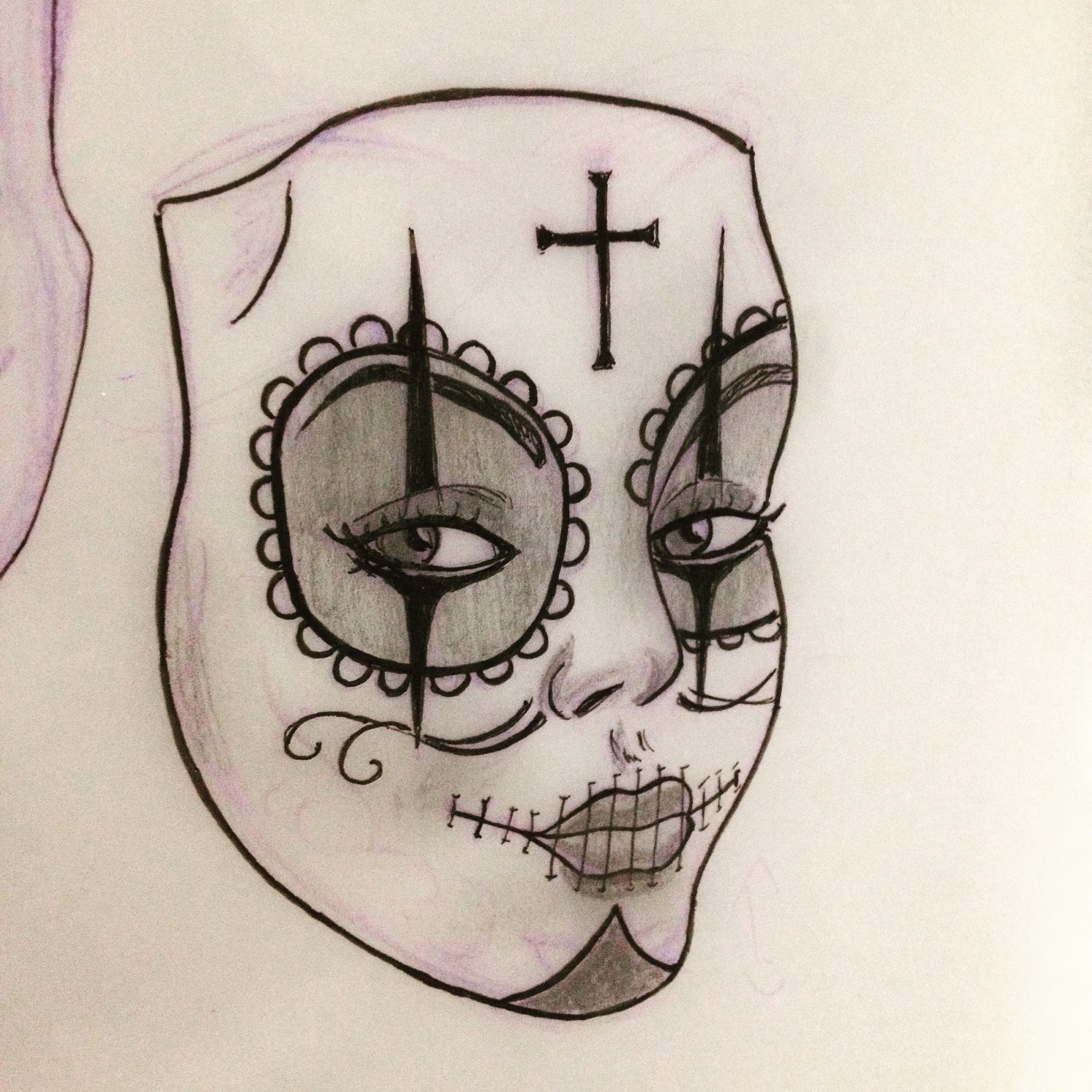 2448x2448 Santa Muerte - Santa Muerte Sketch