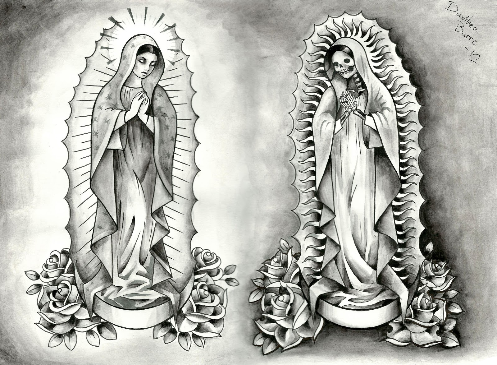 Featured image of post Santa Muerte Drawing Easy Draw the sleeves with cuffs