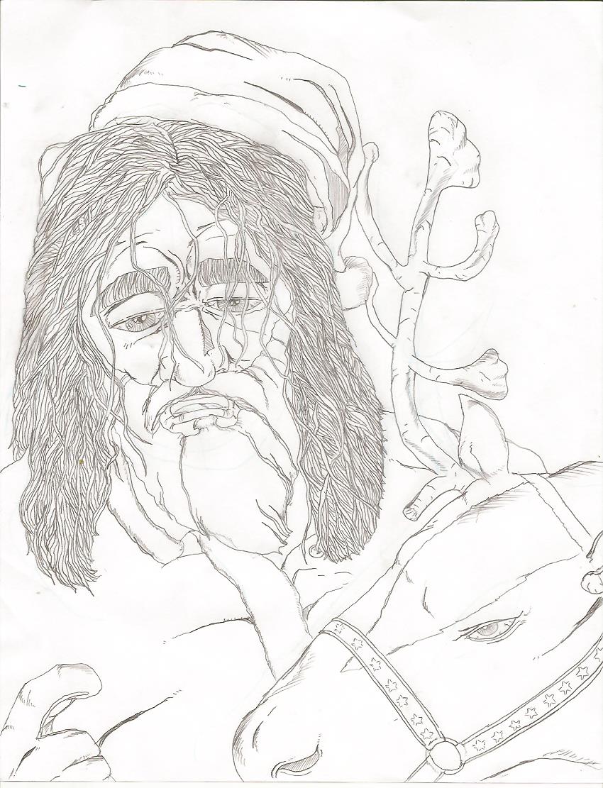 850x1111 Santa Pencil Sketch Original Size Abijackson179 - Santa Pencil Sketch