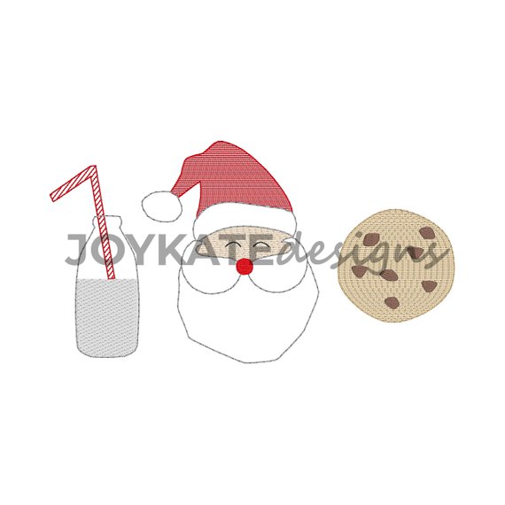 570x570 Sketch Santa Claus With Cookies And Milk Vintage Embroidery Etsy - Santa Sketch