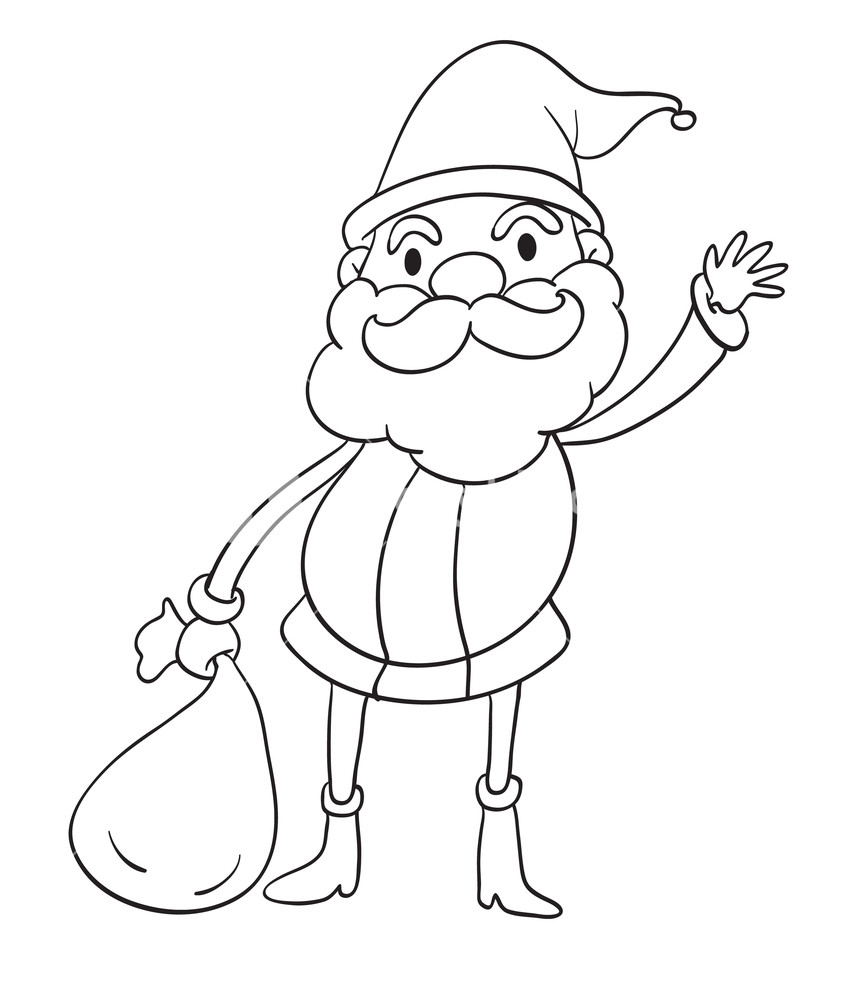 856x1000 Illustration Of A Santa Claus Sketch On A White Background Royalty - Santa Sketch