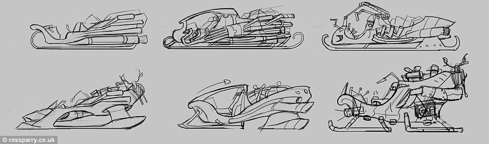 960x284 200,000 Santa Claus Sled Comes Complete With A Chimney Cam And - Santa Sleigh Sketch