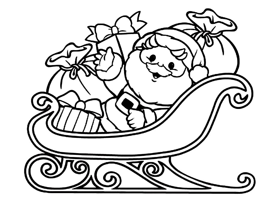 924x660 Santa Sleigh Coloring Pages - Santa Sleigh Sketch