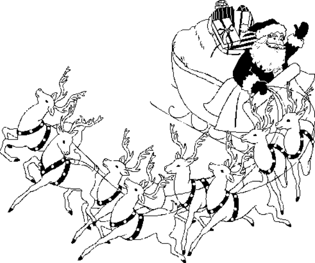 614x513 Santa Sleigh Coloring Pages - Santa Sleigh Sketch