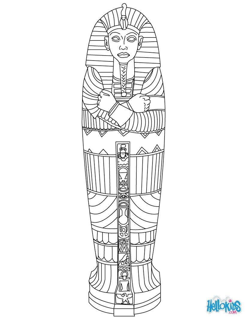 821x1061 Egyptian Sarcophagus Coloring - Sarcophagus Sketch