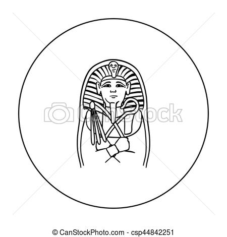 450x470 Egyptian Pharaoh Sarcophagus Icon In Outline Style Isolated On - Sarcophagus Sketch