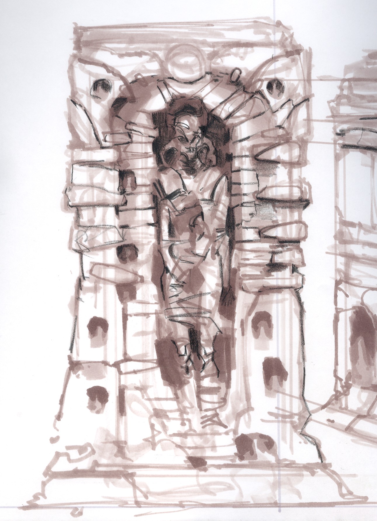 1291x1782 Sarcophagus Rough Sketch Video Games Artwork - Sarcophagus Sketch