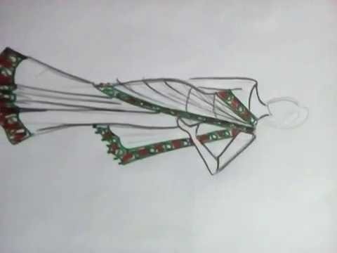 480x360 How To Draw Indian Dress.saree Pattern - Saree Sketches