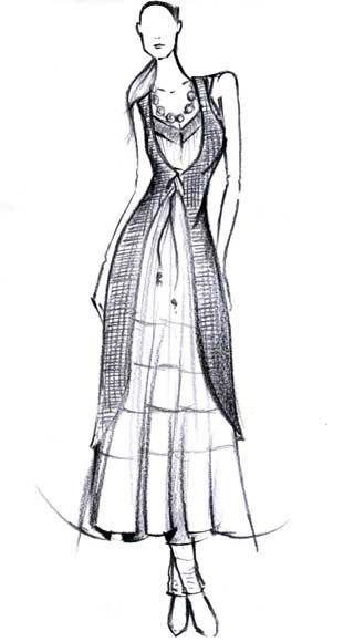 320x580 Saree Clipart Salwar Kameez - Saree Sketches