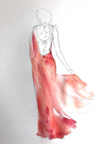 360x480 Pen Ls Art And Illustrations - Saree Sketches