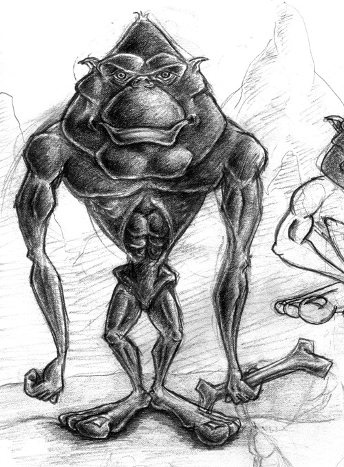 500x679 Cartoon Yeti Sasquatch Sketch Coghill Cartooning - Sasquatch Sketch