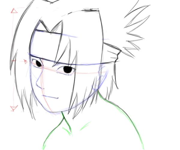 600x500 Naruto Characters Sasuke Uchiha - Sasuke Sketch