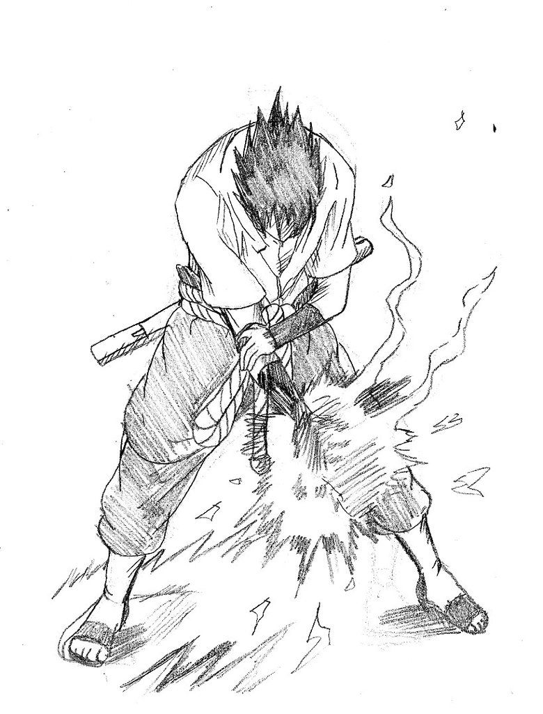 780x1025 Sasuke Chidori Sketch By Cvsnb Naruto Pin Board - Sasuke Sketch