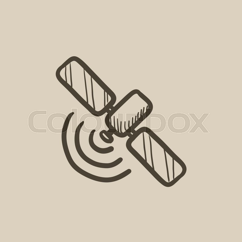 800x800 Satellite Vector Sketch Icon Isolated On Background. Hand Drawn - Satellite Sketch