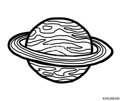 500x417 Saturn Cartoon Vector And Illustration, Black And White, Hand - Saturn Sketch