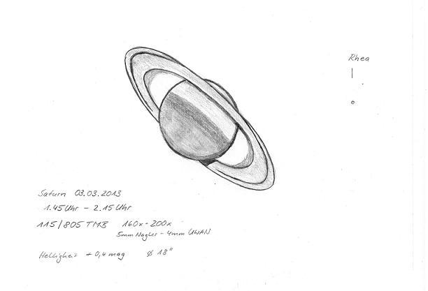 612x417 Saturn March 3, 2013 Astronomy Sketch Of The Day - Saturn Sketch