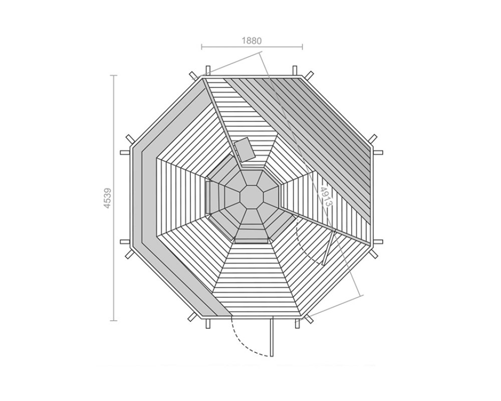 1000x800 Sauna Cabin 16.5 Viking Industrier - Sauna Sketch