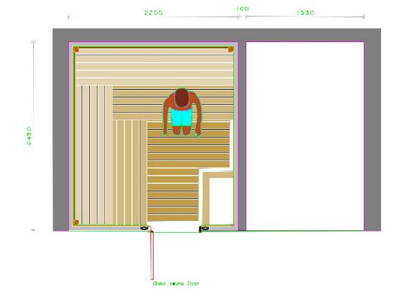 600x440 Saunas, Sauna, Kit, Design, Layout, Specification - Sauna Sketch