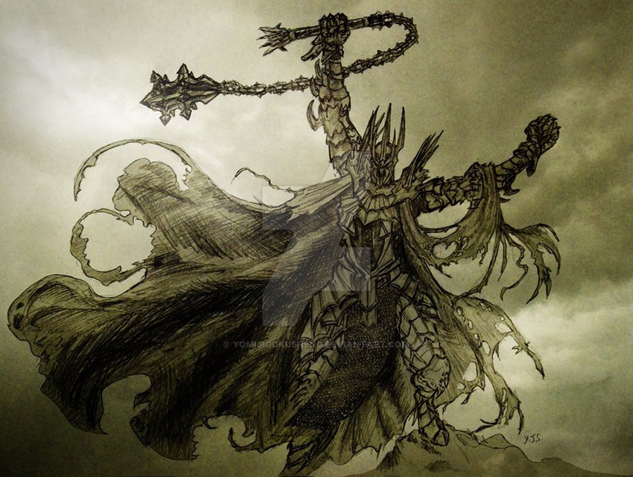 900x678 Sauron Sketch By Yomijigokusheng - Sauron Sketch