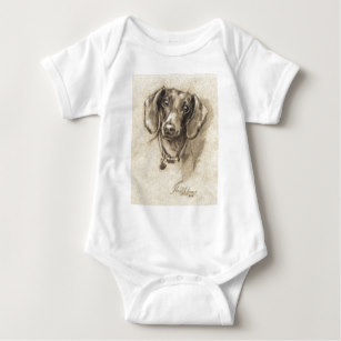 307x307 Dachshund Baby Clothes Amp Shoes Zazzle.co.uk - Sausage Dog Sketch