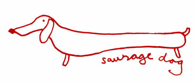 670x288 Sausage Dog Shirt - Sausage Dog Sketch