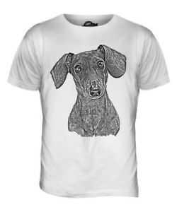 250x300 Dachshund Sketch Mens Printed T Shirt Top Great Gift For Dog Lover - Sausage Dog Sketch