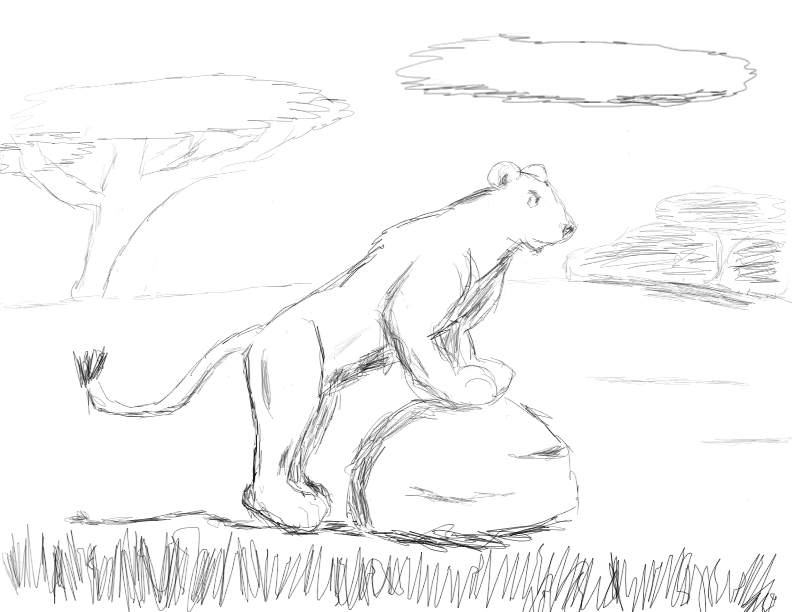 792x612 Lion In The Savannah Sketch By Stargirl41393 - Savannah Sketch