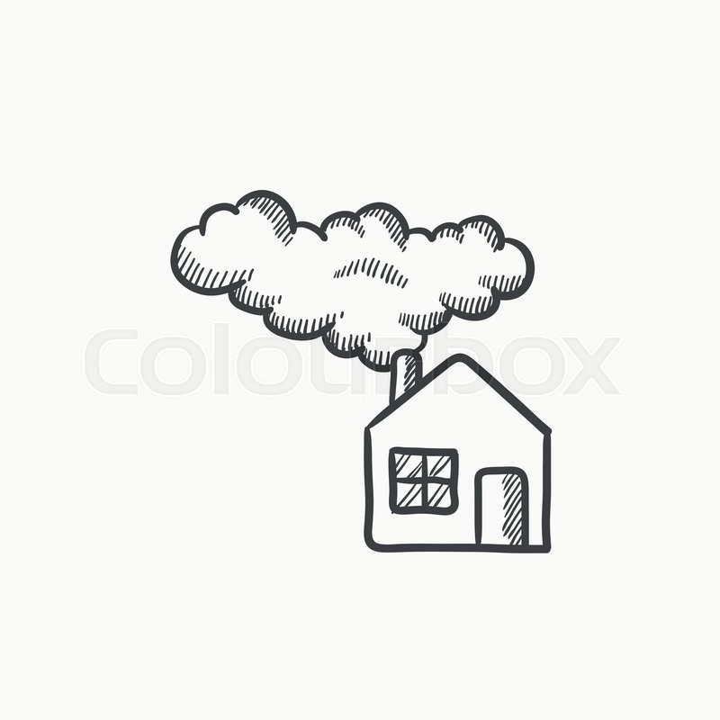 800x800 Save Energy House Vector Sketch Icon Isolated On Background. Hand - Save Sketch