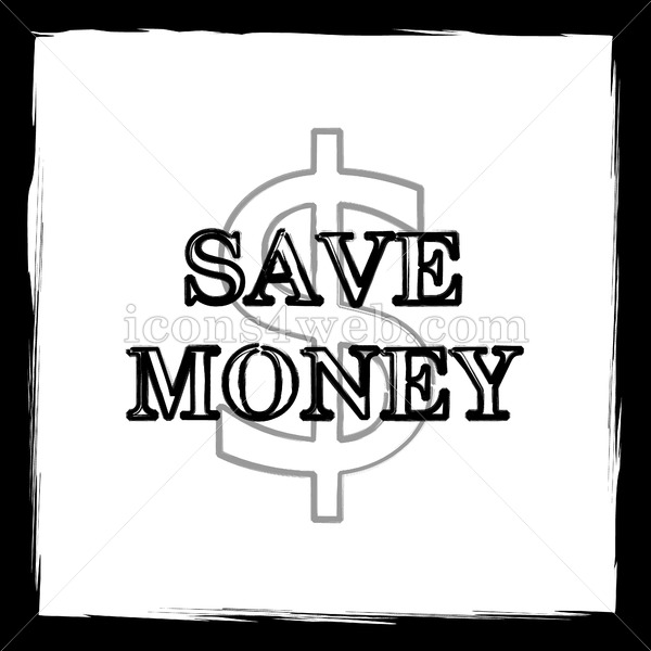600x600 Save Money Sketch Icon. - Save Sketch