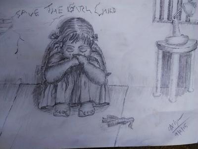 400x300 Save The Girl Child - Save Sketch