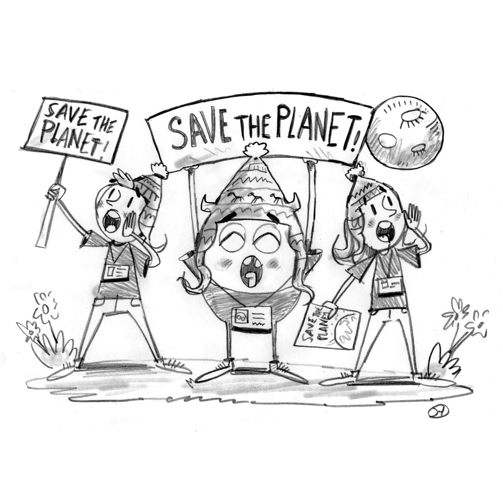 1599x1600 David Hurtado Illustration Blog Save The Planet Pencil Sketch - Save Sketch