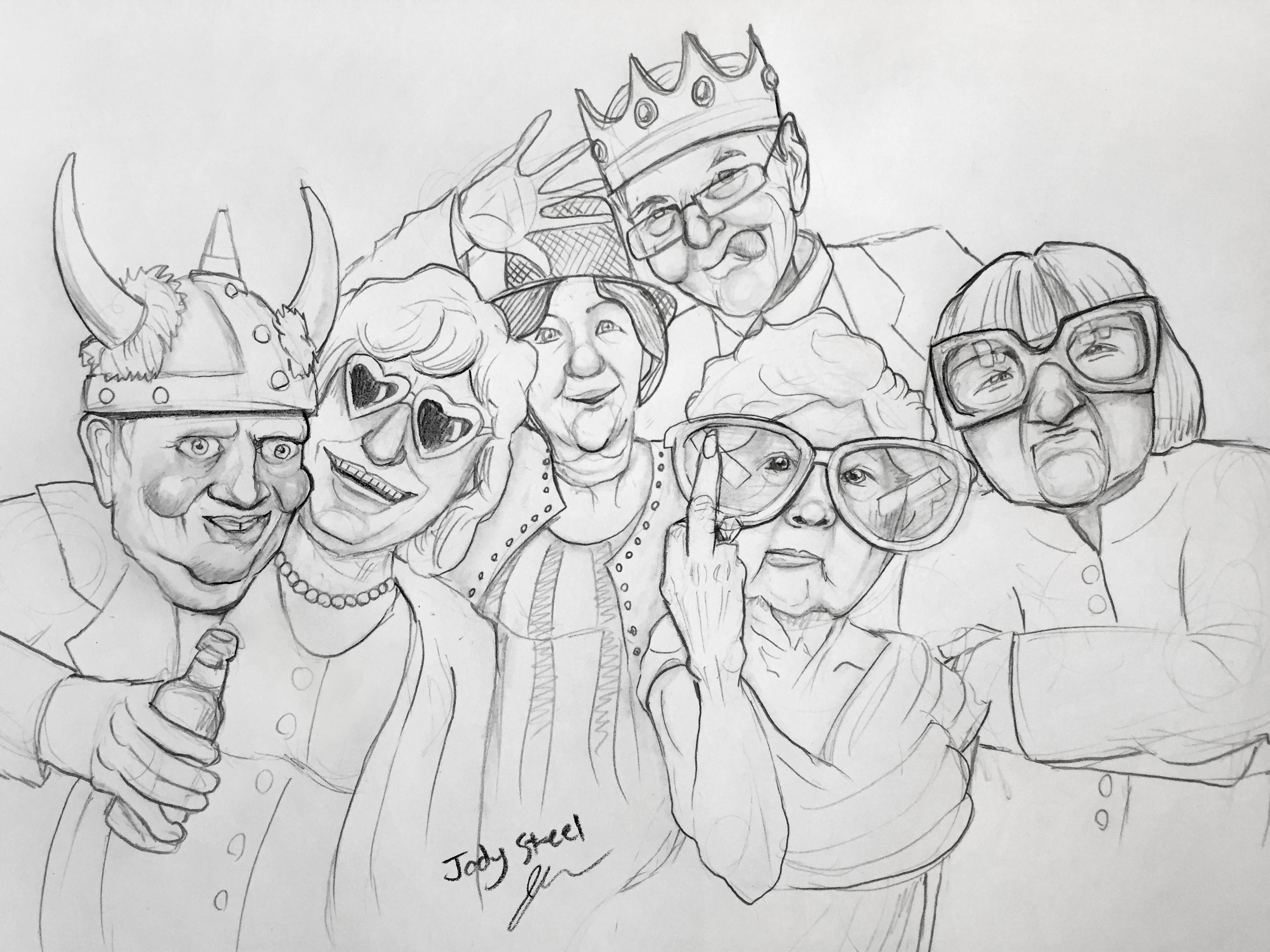3264x2448 I Saw These Old People On Reddit Yesterday And Had To Sketch Them - Saw Sketch