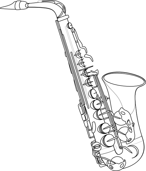 504x592 Image For Saxophone Drawing Drawings Amp Art - Saxophone Sketch