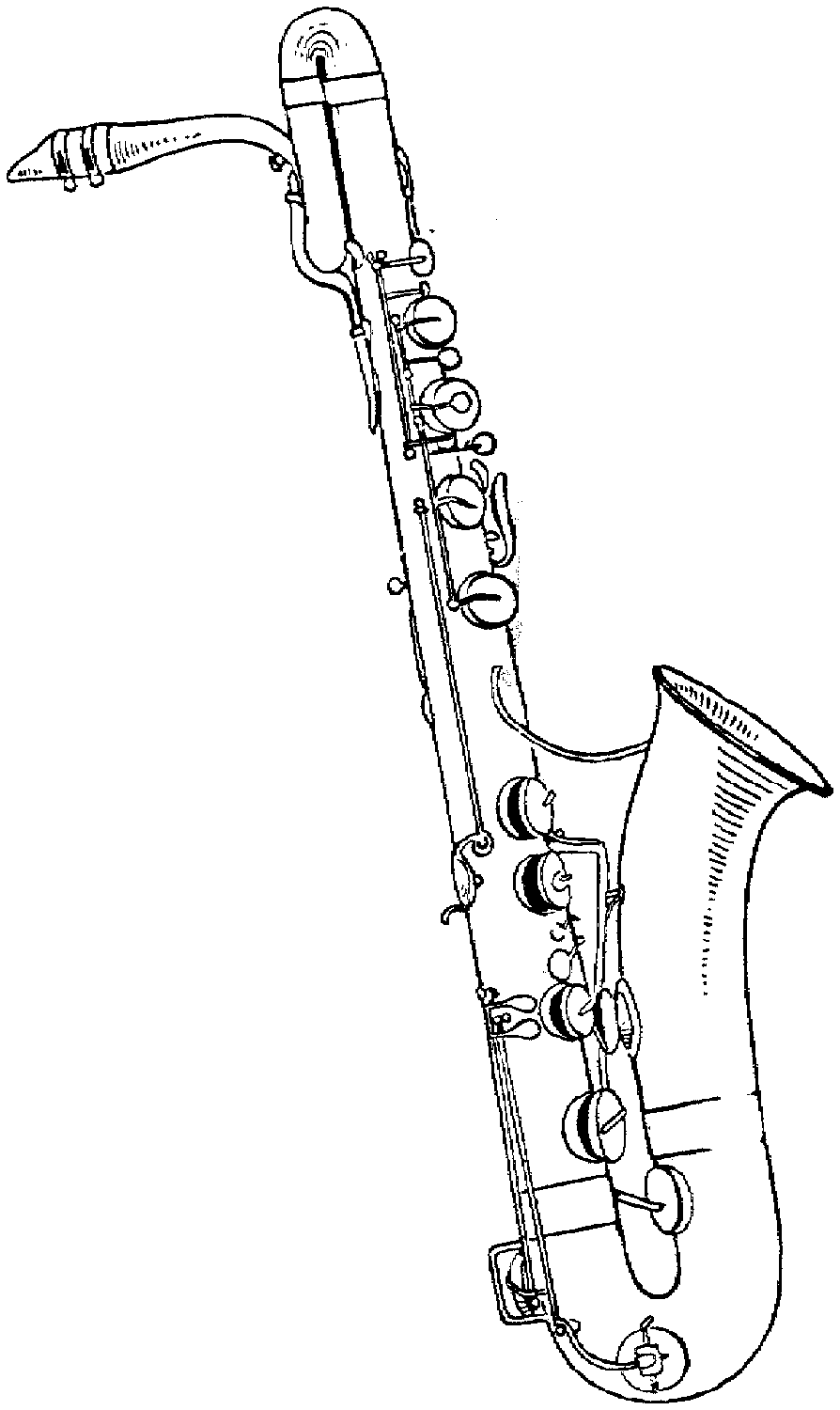 894x1500 Saxophone Clipart Bari Sax - Saxophone Sketch