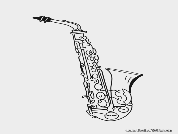 727x547 Saxophone Coloring - Saxophone Sketch