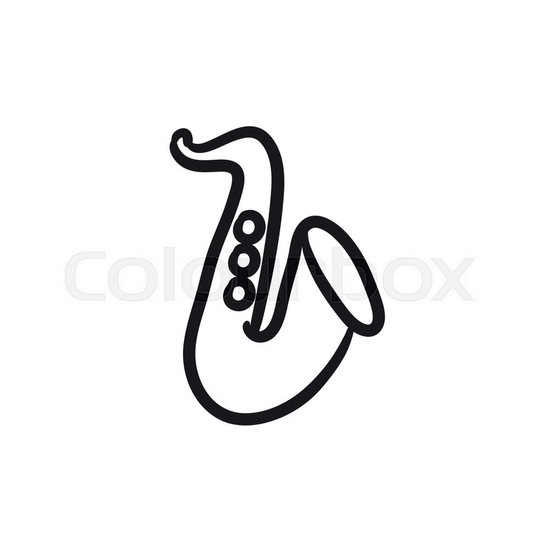 800x800 Saxophone Vector Sketch Icon Isolated On Background. Hand Drawn - Saxophone Sketch